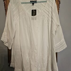 White long sleeve top